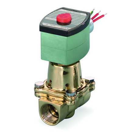 REDHAT 120V AC Brass Hot Water Solenoid Valve, Normally Closed, 3/8 in Pipe Size 8210G093HW