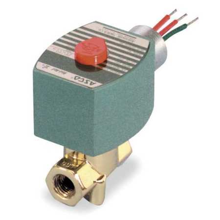 Redhat 120V AC Brass Steam and Hot Water Solenoid Valve, Normally Closed, 1/4 in Pipe Size 8263H300