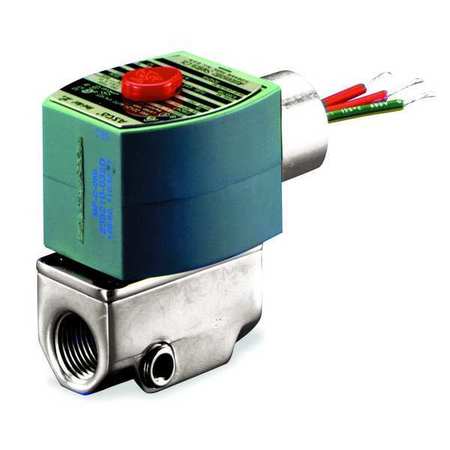REDHAT 120V AC Aluminum Fuel Gas Solenoid Valve with Test Port, Normally Closed, 3/8 in Pipe Size 8040H008