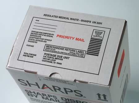 SHARPS COMPLIANCE Sharps Disposal By Mail, 1/4 Gal., Hinged SW1Q129012