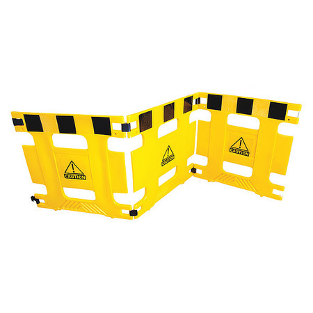 Zoro Select Barricade, 3 Panel, 108 In Length, Yellow 3UTN9