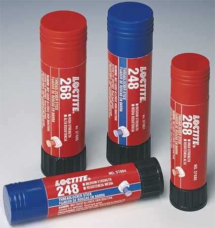 Loctite Threadlocker, LOCTITE 248, Blue, Medium Strength, Solid, 0.32 oz Stick 826034