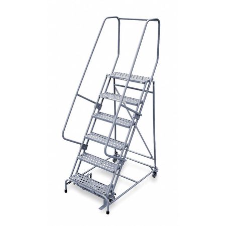 Cotterman 90 in H Steel Rolling Ladder, 6 Steps, 450 lb Load Capacity 1506R2630A6E10B4W4C1P6