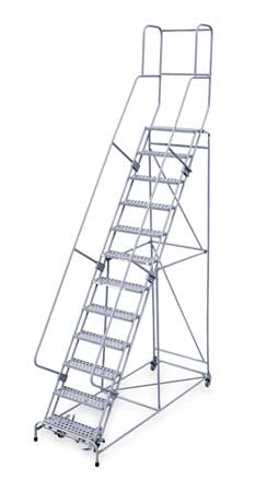 COTTERMAN 162 in H Steel Rolling Ladder, 12 Steps, 450 lb Load Capacity 1512R2632A6E20B4C1P3