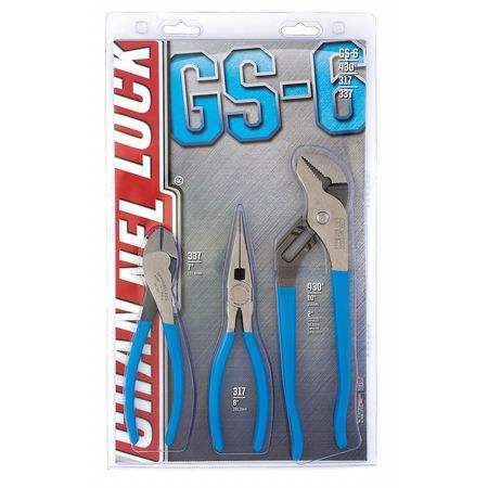 CHANNELLOCK 3 Piece Gift Sets Plastic Grip Plier Set Dipped Handle GS-6
