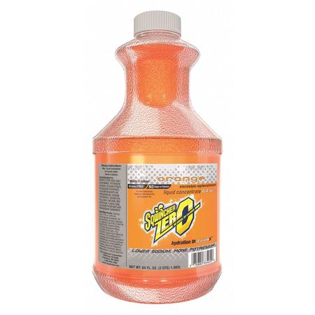 SQWINCHER Sports Drink Mix, 64 oz., Liquid Concentrate, Sugar Free, Orange 159050107