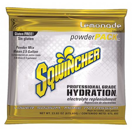 Sqwincher Sports Drink Mix, 23.83 oz., Mix Powder, Regular, Lemonade 159016040