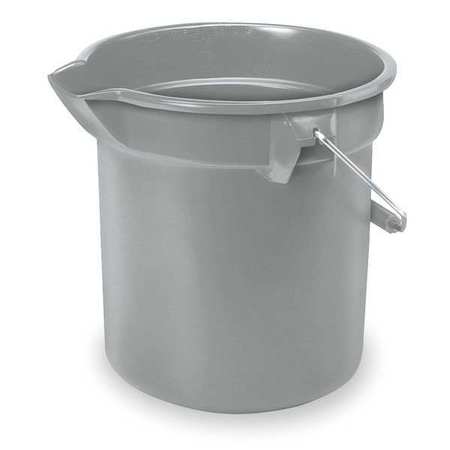 Rubbermaid Commercial 3 1/2 gal Round Bucket, 11-1/4 in H, 12 in Dia, Gray, Plastic FG261400GRAY