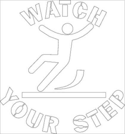 ELECTROMARK Floor Stencil, Watch your Step, Poly Y623756