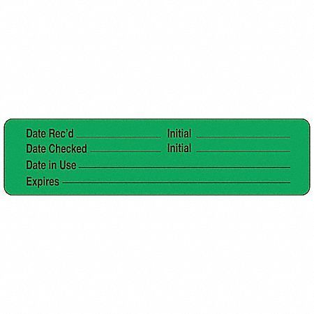 Roll Products Label, Green, 3/4 In. H, PK1000 140525
