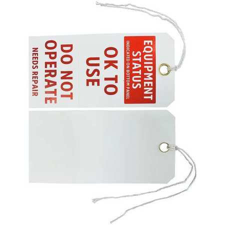 Zoro Select Eapt Stat Tag, 5-3/4 x 2-7/8 In, PK100 3VCW6