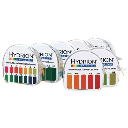 Hydrion pH Paper Midget Dispenser Kit, pH 0-14 3VDZ4
