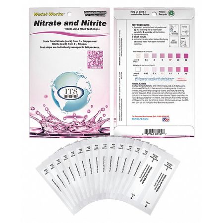 INDUSTRIAL TEST SYSTEMS Test Strip, Nitrate/Nitrite Nitrogen, PK30 481109
