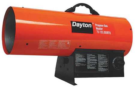 DAYTON Torpedo Portable Gas Heater, Liquid Propane, 70,000 to 125,000 BtuH 3VE57