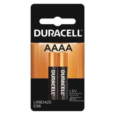 DURACELL Coppertop AAAA Alkaline Battery, 1.5V DC, 2 Pack MX2500B2U