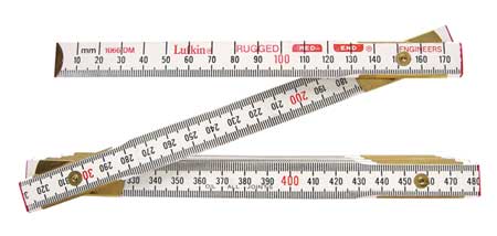 Crescent Lufkin 5/8" X 2m/6.5' Red End® SAE/Metric Engineer's Scale Wood Rule 1066DMN