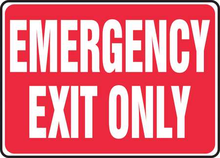 ACCUFORM Emergency Exit Sign, English, 14" W, 10" H, Vinyl, Red MEXT441VS