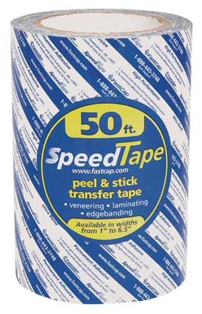 Fastcap Double Sided Film Tape, 6 1/2 in in W x 16 3/4 yd L, 5.5 mil Thick, 50 ft, Transparent STAPE.6.5"X50'