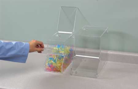 UNIMED MIDWEST Storage Bin, Acrylic, 7 1/4 in W, 11 1/2 in H, clear 3WHH2