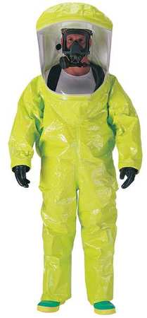 Dupont Encapsulated Suit, Yellow, Tychem(R) 10000, Hook-and-Loop TK586TLYLG000100