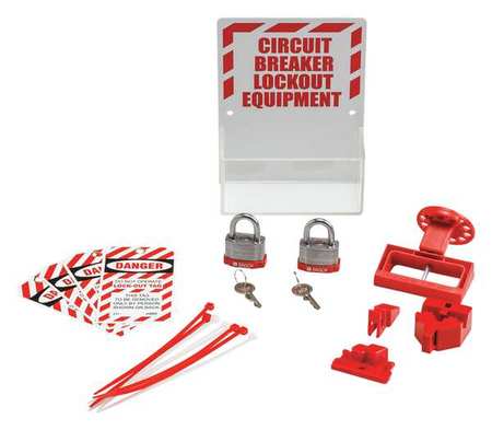 BRADY Lockout Board, Red/White, Unfilled LKUCB