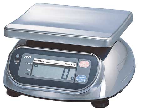 A&D Weighing Digital Compact Bench Scale 20 lb./10kg Capacity SK-10KWP