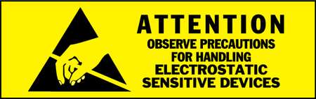 Zoro Select 2" x 2" Yellow Shipping Labels, Caution Sensitive Electronic Devices Do Not Ship, Pk1000 3WRW3