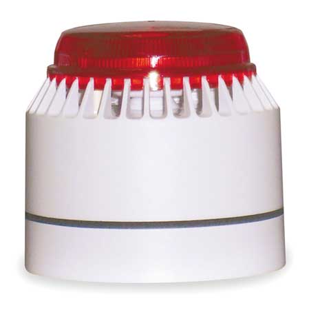 FEDERAL SIGNAL Horn Strobe, White/Red, ABS, 18 to 30VDC LP7-18-30R