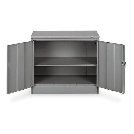 Tennsco 24 ga. ga. Carbon Steel Storage Cabinet, 36 in W, 30 in H, Stationary 1430 GRAY