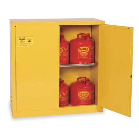 Eagle Mfg Flammable Safety Cabinet, 30 gal., Yellow 1932