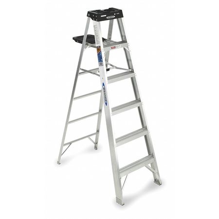 Werner 6 ft Aluminum Stepladder, 300 lb Capacity 376