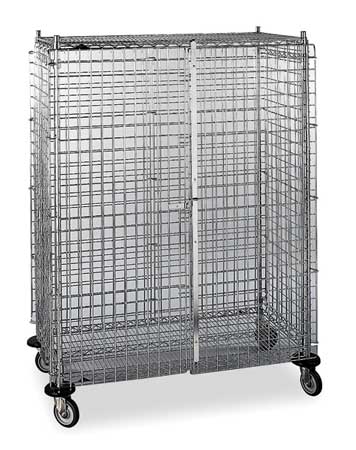 METRO Wire Security Cart with Adjustable Shelves 900 lb Capacity, 27 1/2 in W x 53 in L x 68 in H SEC55DC