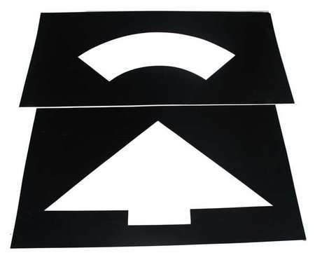 ZORO SELECT Parking Lot Symbol, Curved Arrow, Plastic 3W634