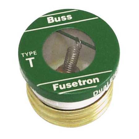Eaton Bussmann Plug Fuse, T Series, Time-Delay, 20A, 125V AC, Indicating, 10kA at 125V AC, 4 PK T-20