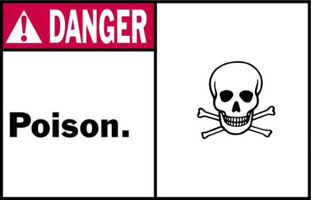 BRADY Danger Label, Instruction, 5 In. W, PK5 86812