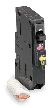 SQUARE D Miniature Circuit Breaker, QO Series 15A, 1 Pole, 120/240V AC QO115AFI