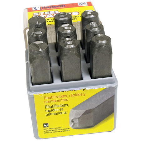 C.H. HANSON Number Set, 1/4 In. H, Steel 20581