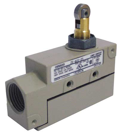 OMRON Limit Switch, Plunger, Roller, SPDT, 15A @ 480V AC, Actuator Location: Top ZE-Q22-2S