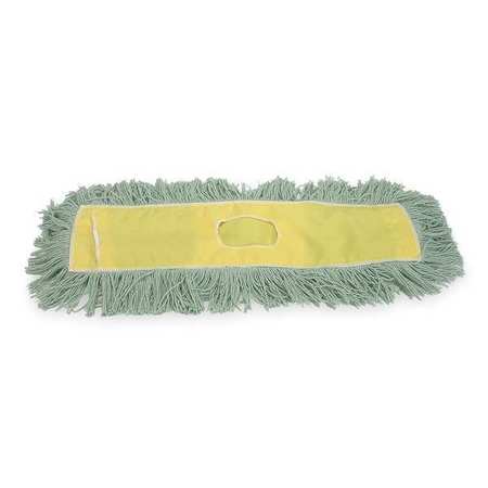 TOUGH GUY 24 in L Dust Mop, Cut-End, Green, Cotton/Polyester 3XGA7