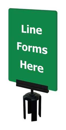 TENSABARRIER Acrylic Sign, Green, Line Forms Here S17-P-28-7X11-V-HDSB-1701-33