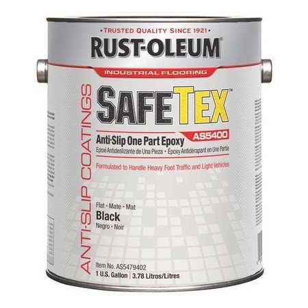 Rust-Oleum 1 gal Anti-Slip Floor Coating, Flat Finish, Black, Solvent Base AS5479402