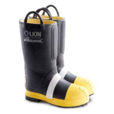 LION FIRE BOOTS BY THOROGOOD Ins Fire Boots, Mens, 9-1/2M, PR 807-6000 9.5M