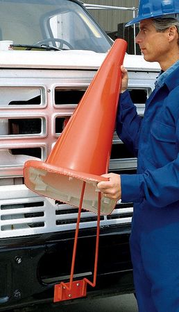 Tapco Traffic Cone Sign, Plastic, 10-1/2" H, 12-3/4" W, Orange 535-00014