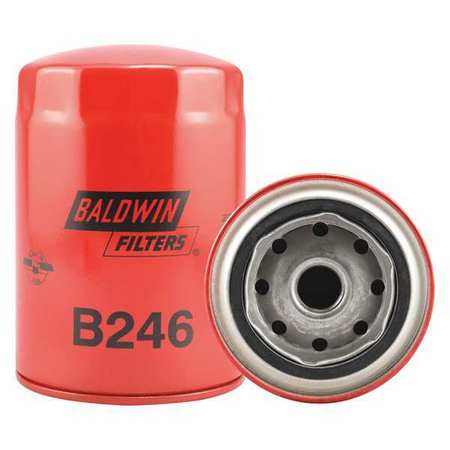 Baldwin Filters Oil Fltr, Spin-On, 5-9/32"x3-3/4"x5-9/32" B246