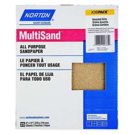 Norton Abrasives Sanding Sheet Asst, 25 Pc, 9x11 In 07660700365