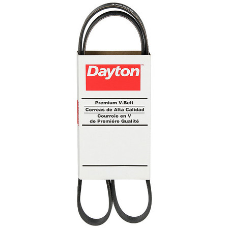 DAYTON 460J6 Micro Ribbed V-Belt, 46" Outside Length, 9/16" Top Width, 6 Ribs 3X655
