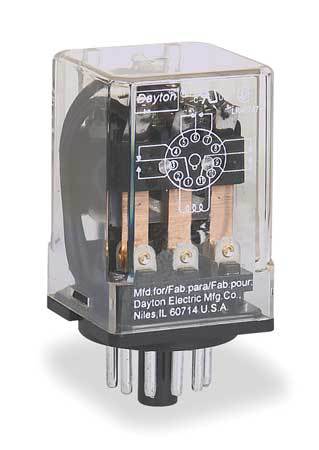 DAYTON General Purpose Relay, 120V AC Coil Volts, Octal, 11 Pin, 3PDT 3X742