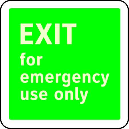 ELECTROMARK Emergency Exit Sign, English, 8" W, 8" H, Plastic, Green S230G