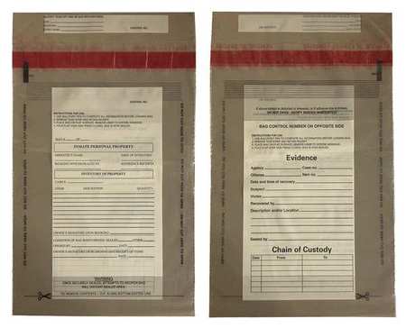 CORTECH Evidence Bag, Dual Sided, 8 x 5 In, PK100 C-3-2050