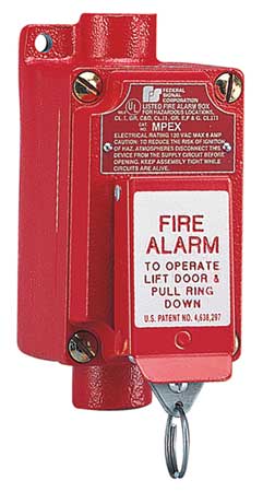 FEDERAL SIGNAL Fire Alarm Pull Station, Red MPEX